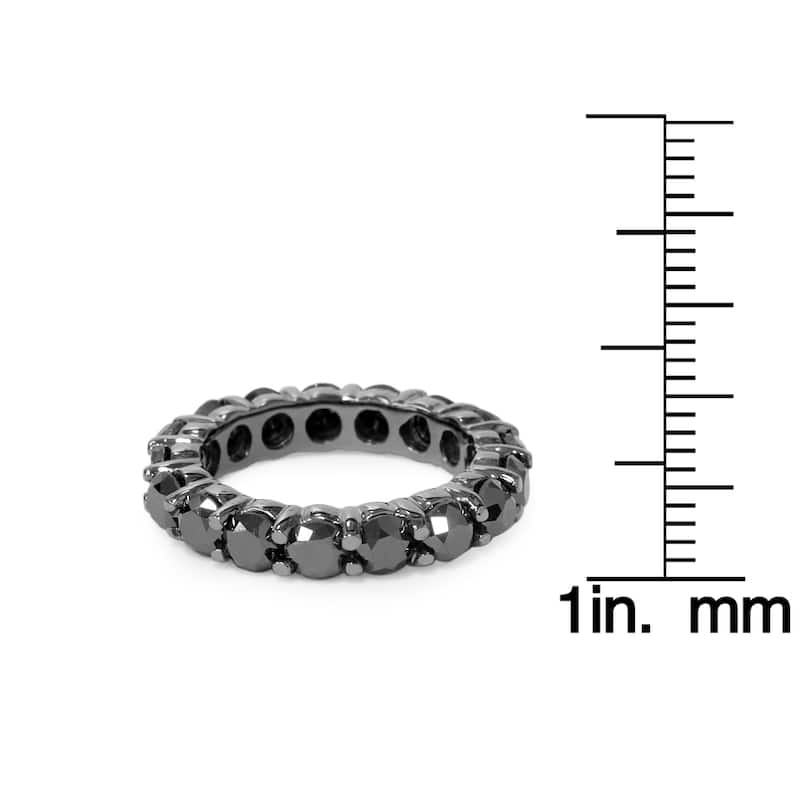 14k Black Gold 5ct TDW Black Diamond Eternity Ring