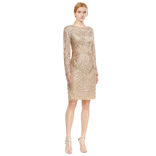 Sue Wong Beaded Embroidered Cocktail Dress