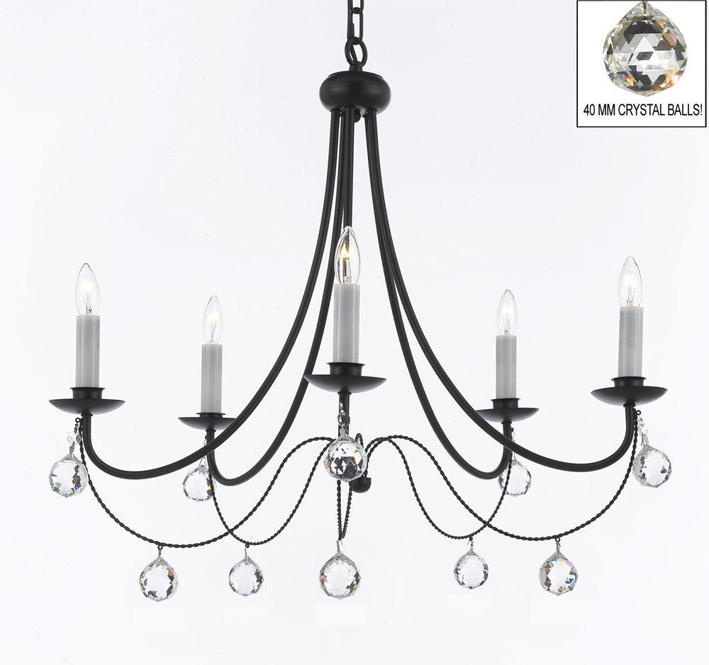 Empress Crystal Wrought Iron Chandelier Lighting H22.5 x W26