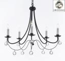 Empress Crystal Wrought Iron Chandelier Lighting H22.5 x W26