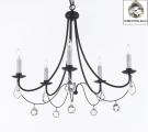 Empress Crystal Wrought Iron Chandelier Lighting With Faceted Crystal Balls H22.5 x W26