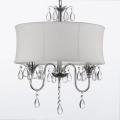 White Drum Shade Crystal Ceiling Chandelier Lighting Pendant Light Fixture Light Lamp Lighting Lamp