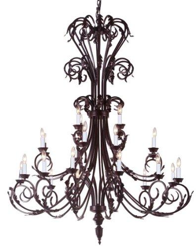 Large Entryway/Foyer Wrought Iron Chandelier Lighting 50In Tall H50 x W30