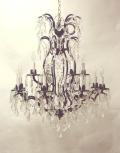 Wrought Iron Crystal Chandelier Lighting H36 x W28