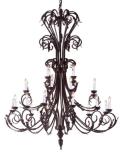 Large Entryway/Foyer Wrought Iron Chandelier Lighting 50In Tall H50 x W30