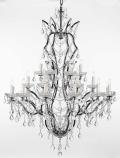 19th Rococo Iron & Crystal Chandelier Lighting H52 x W41