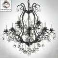 Wrought Iron Crystal Chandelier Lighting Dressed With Crystal Balls