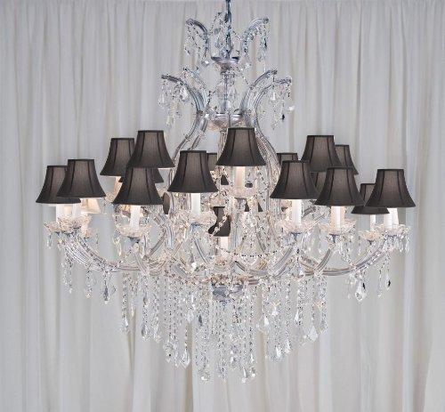 Maria Theresa Chandelier Lighting Crystal With Black Shades H52 x W46 - Chandeliers For Bedrooms by Overstock.com