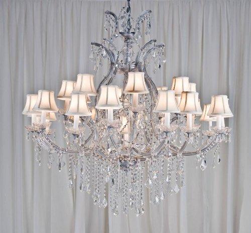 Maria Theresa Crystal Chandelier Lighting H52 x W46 With Shades - Chandeliers For Bedrooms by Overstock.com