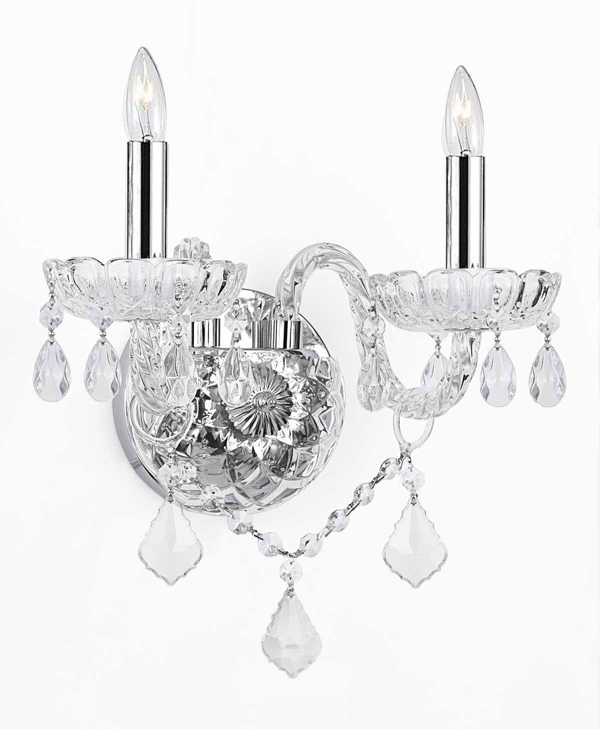 Shop Style Crystal Wall Sconces Lighting With Chrome Sleeves On Sale Free Shipping