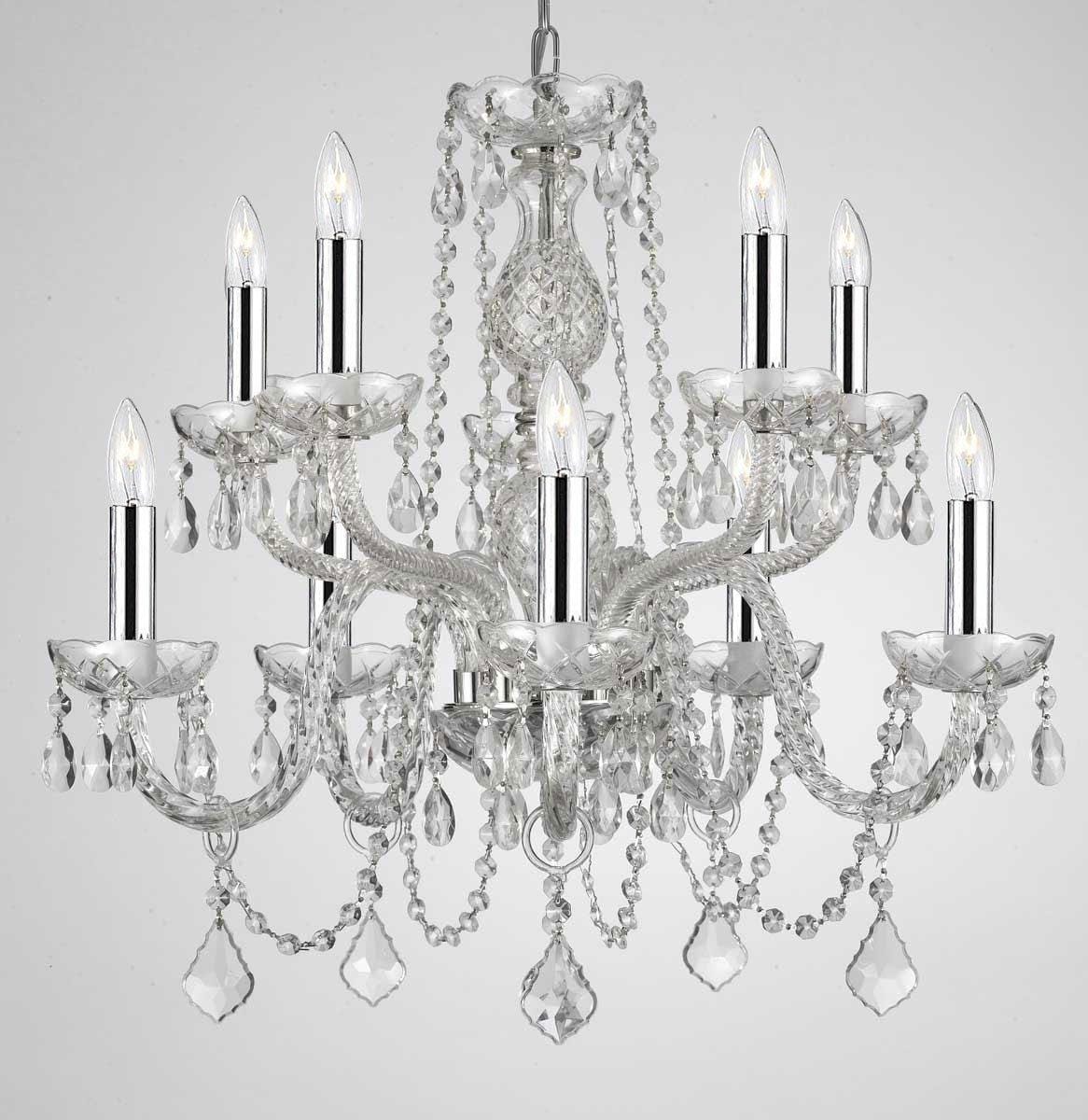 Empress Crystal Crystal Chandelier Lighting With Chrome Sleeves - Chandeliers For Bedrooms by Overstock.com