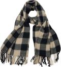 Buffalo Check Plaid Extra Large Warm Soft Wool Feel Scarf, Black Burgundy Green Navy