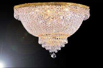 French Empire Crystal Semi Flush Chandelier Lighting H18 x W24