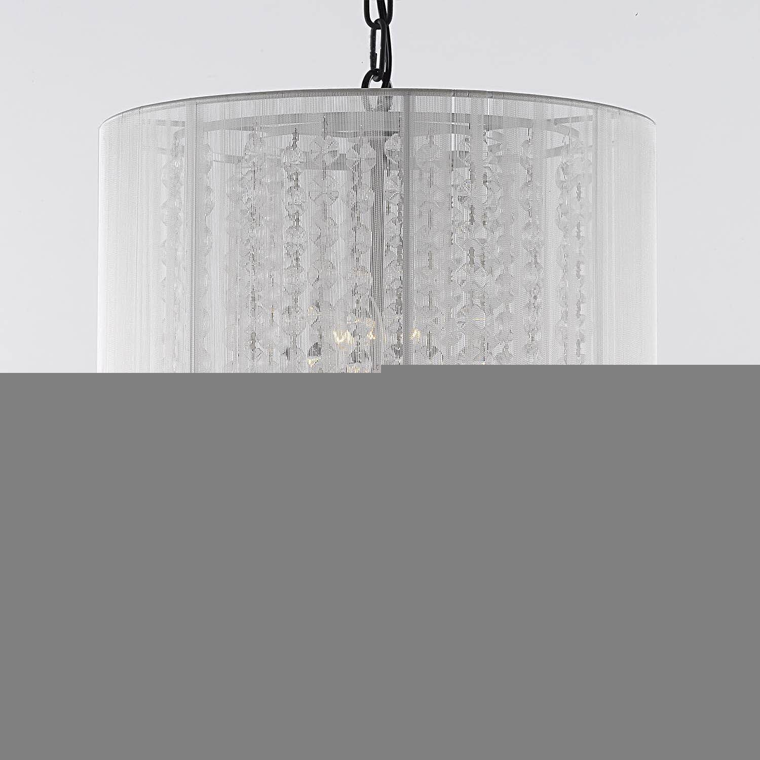 Crystal Chandelier With Large White Shades H15 x W15 - Chandeliers For Bedrooms by Overstock.com