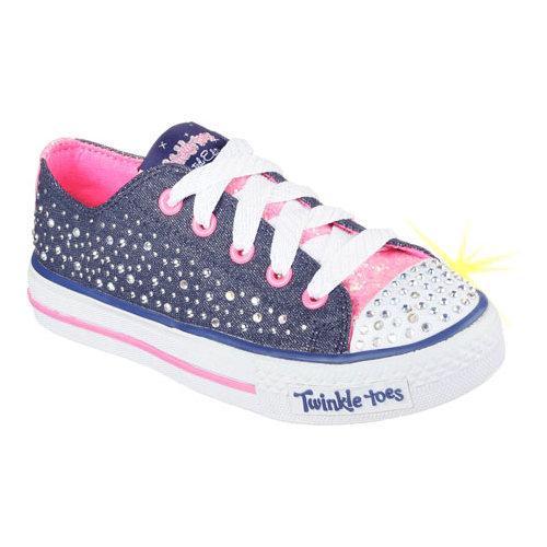 Girls' Skechers Twinkle Toes Shuffles Sparkle Wishes Sneaker Denim/Hot ...