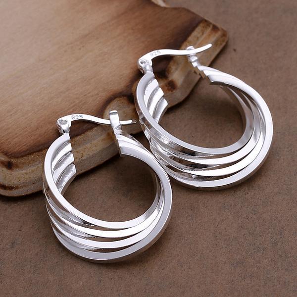 Vienna Jewelry Sterling Silver Multi Layered Hoops