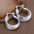 Vienna Jewelry Sterling Silver Multi Layered Hoops