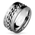 Chain Spinner Center with Bible Words Engraved 316L Stainless Steel Ring