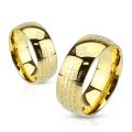Lords Prayer Laser Etched Gold IP 6mm or 8mm Stainless Steel Ring