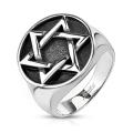Star of David Medallion Cast Stainless Steel Ring
