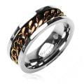 Solid Titanium with Plated Coffee Chain Spinner