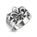 Crashed Fleur De Lis Cast Stainless Steel Ring