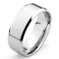 316L Stainless Steel Mirror Polished Flat Band with Beveled Edge Ring