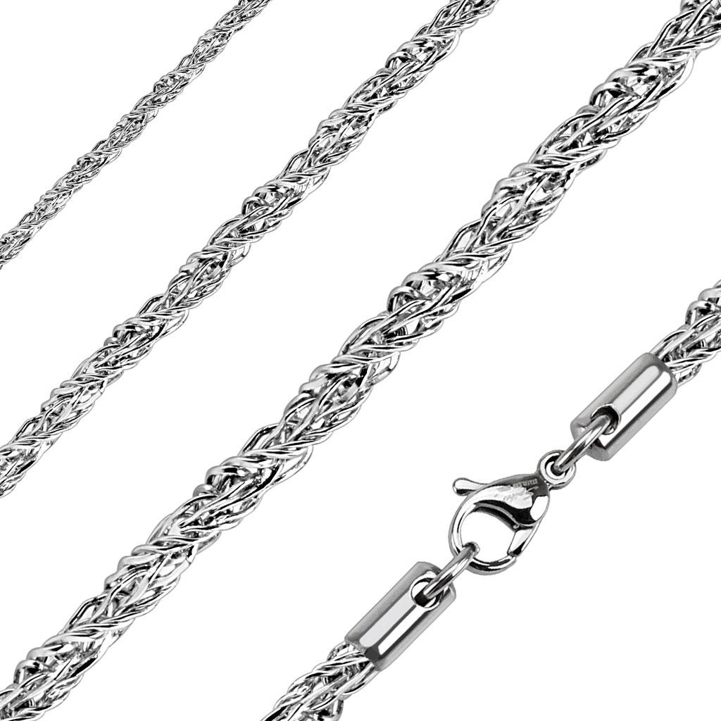 Twist Link Stainless Steel Chain Necklace - 22"