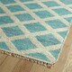 preview thumbnail 3 of 1, Handmade Natural Fiber Cayon Teal Lattice Rug (7'6 x 9') - 7'6" x 9'