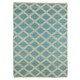 preview thumbnail 2 of 1, Handmade Natural Fiber Cayon Teal Lattice Rug (7'6 x 9') - 7'6" x 9'