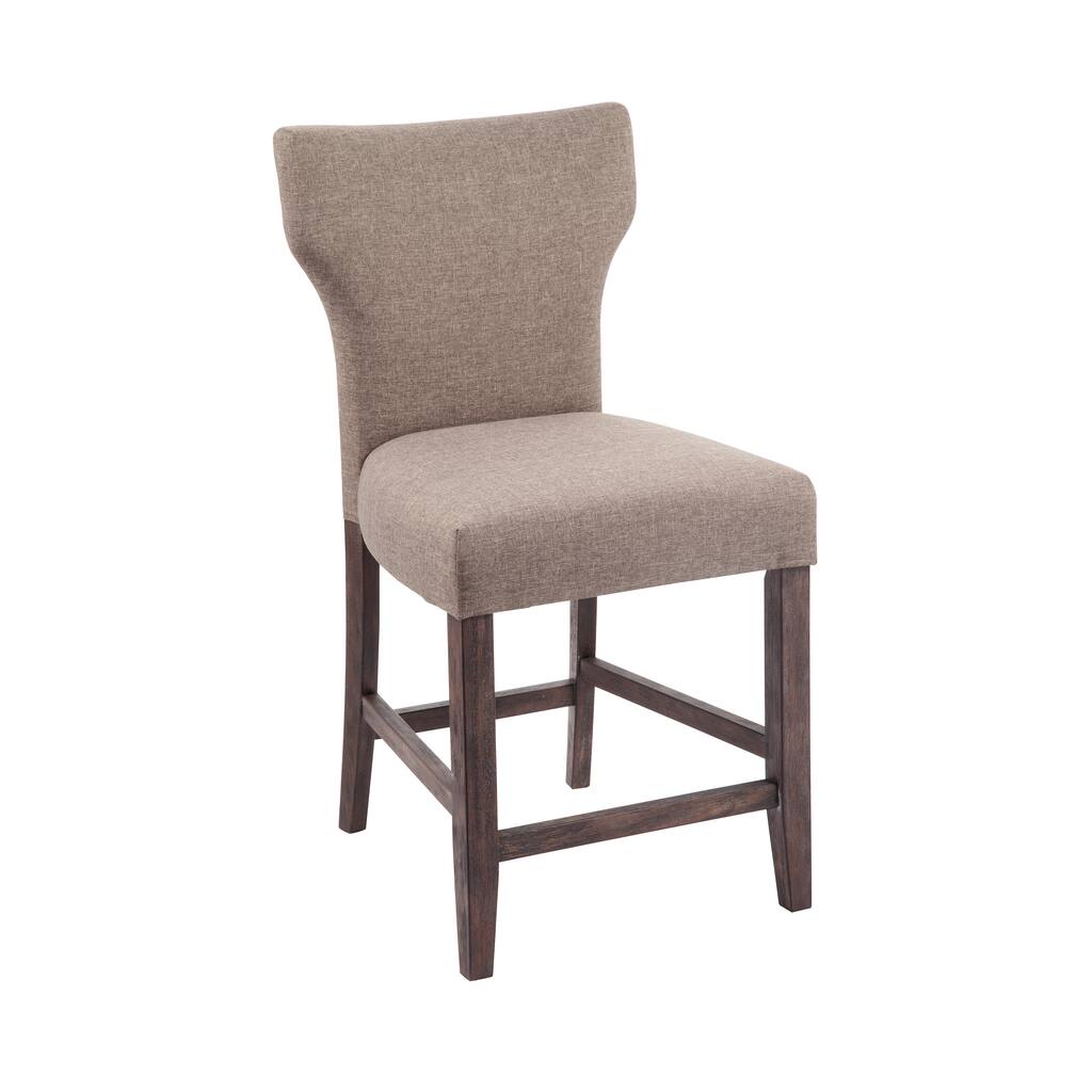 Signature Design by Ashley Glosco 24-inch Upholstered Two-Tone Brown Bar Stool (Set of 2)