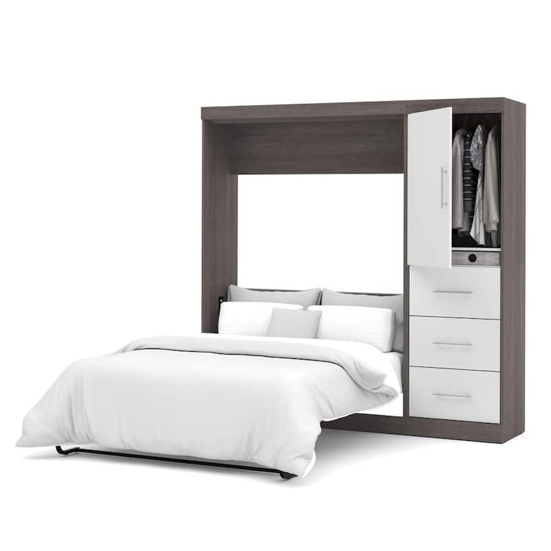 Nebula Full Murphy Bed with Wardrobe (84W) by Bestar
