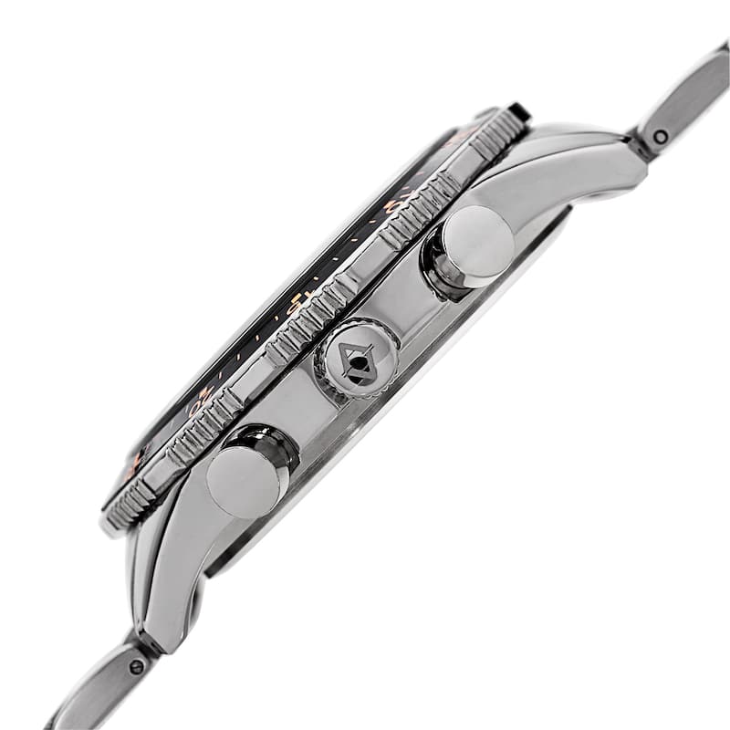 Akribos XXIV Men's Swiss Quartz Multifunction Dual-Time Stainless Steel Silver-Tone Bracelet Watch