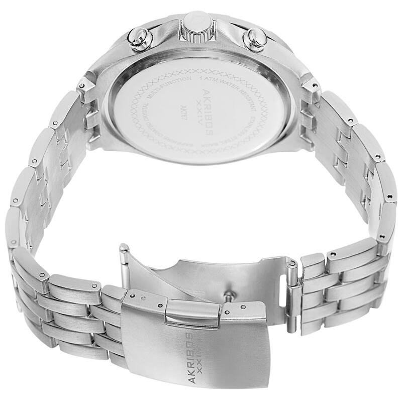 Akribos XXIV Men's Swiss Quartz Multifunction Dual-Time Red Bracelet Watch
