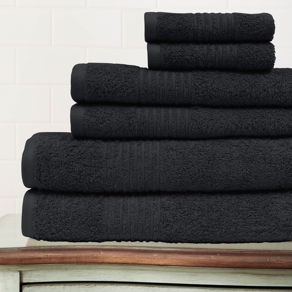 Amraupur Overseas Combed Cotton 6-piece Solid Towel Set