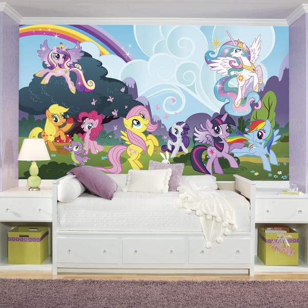 slide 2 of 2, Roomates My Little Pony Ponyville XL Chair Rail Prepasted Mural by RoomMates