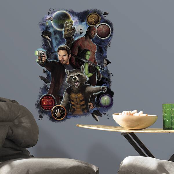 slide 2 of 3, Roommates Guardians of the Galaxy Heros Wall Graphix Peel and Stick Giant Wall Decal