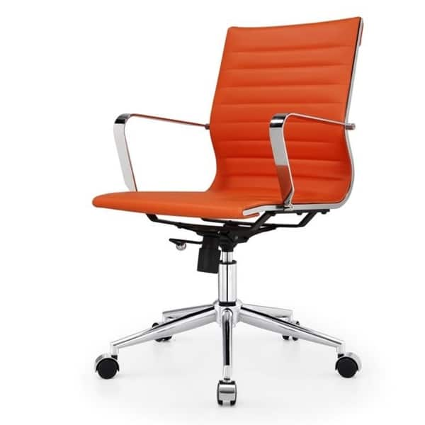 Shop M344 Meelano Modern Vegan Leather Office Chair Orange Free