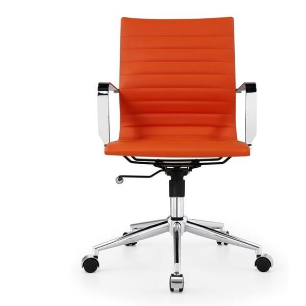 Shop M344 Meelano Modern Vegan Leather Office Chair Orange