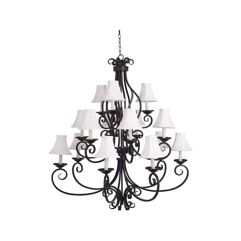 Manor 15-Light Chandelier with Shades