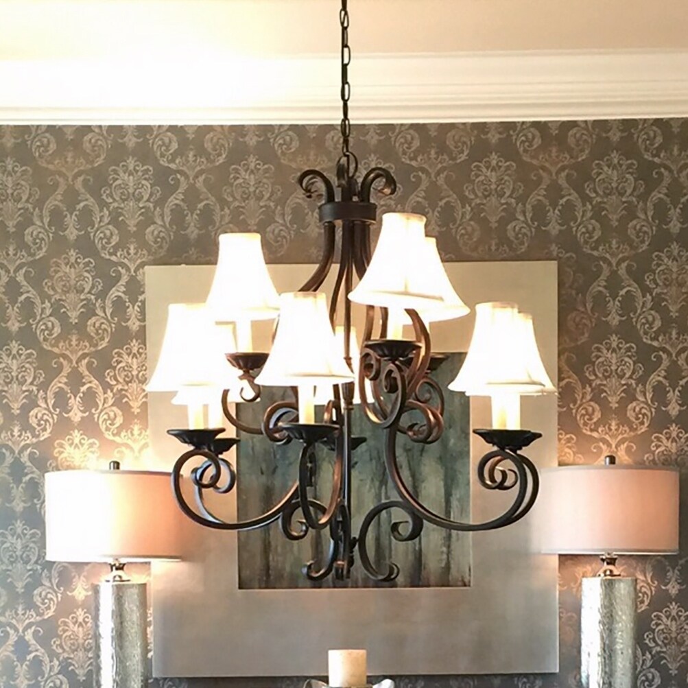 Maxim Manor Bronze 9-light Multi Tier Chandelier (Manor 9-Light Chandelier) - Chandeliers For Bedrooms by Overstock.com