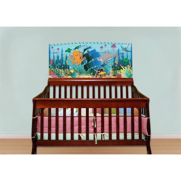 Blue Ocean Shark Peel and Stick Baby Crib Mural - Bed Bath & Beyond ...