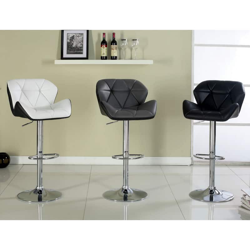 Dimone Modern Faux Leather Adjustable Swivel Barstool by Furniture of America