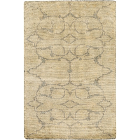 Hand-Knotted Wesley Floral New Zealand Wool Area Rug - 3'9" x 5'9"