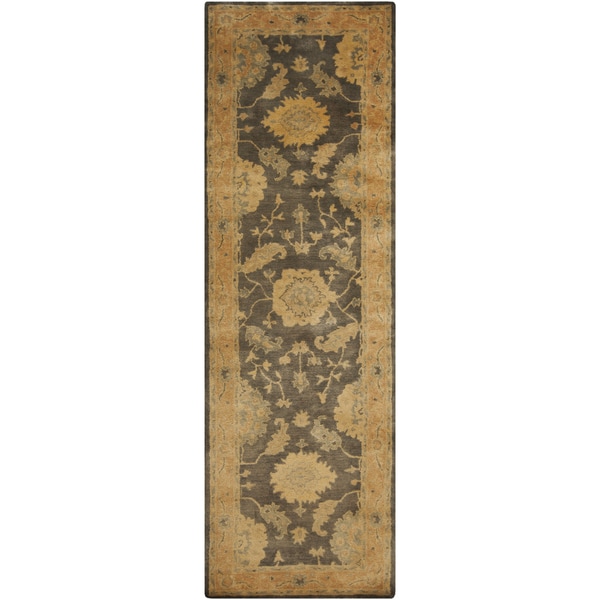 Hand-Tufted Ettrick Traditional New Zealand Wool Area Rug - 2'6" x 8' Runner