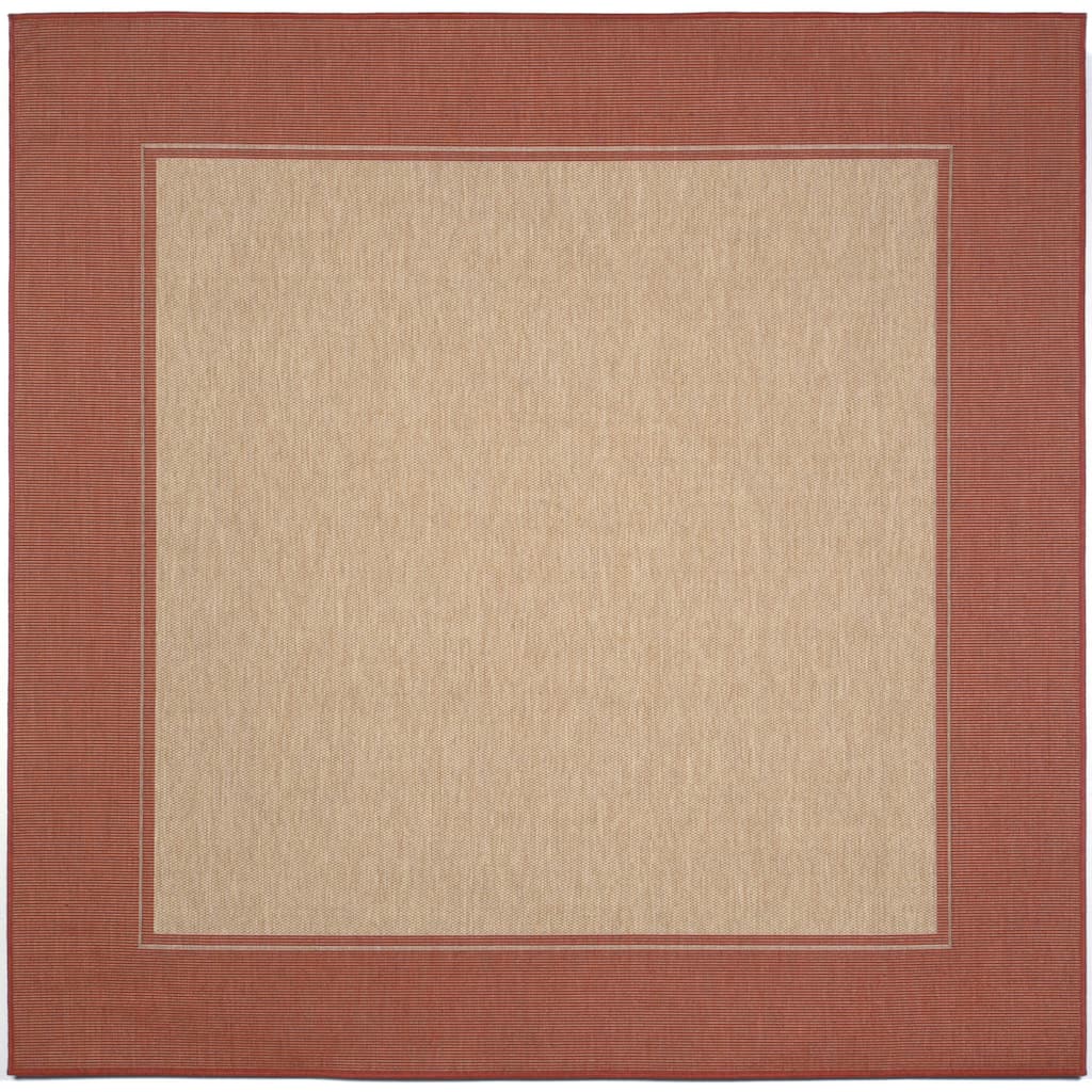 Simple Border Outdoor Rug (7'10 Square) - Overstock - 9912336