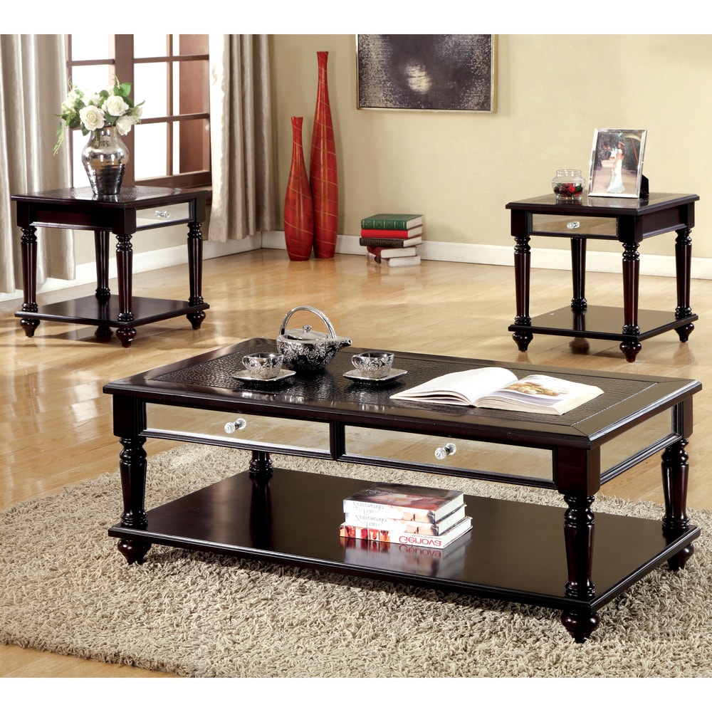 Furniture of America  Solt Transitional Brown 3-piece Accent Table Set (Espresso)