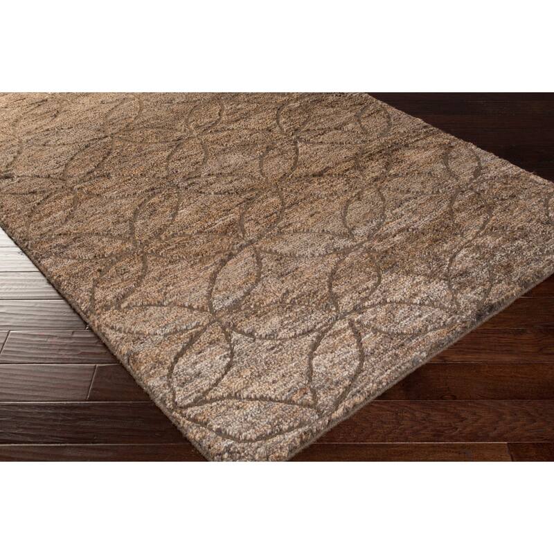 HandKnotted Monique Geometric Pattern Jute Area Rug Bed Bath