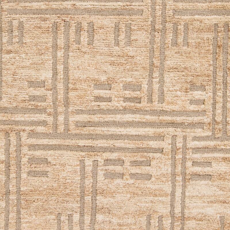 Hand-Knotted Maurice Geometric Pattern Jute Area Rug
