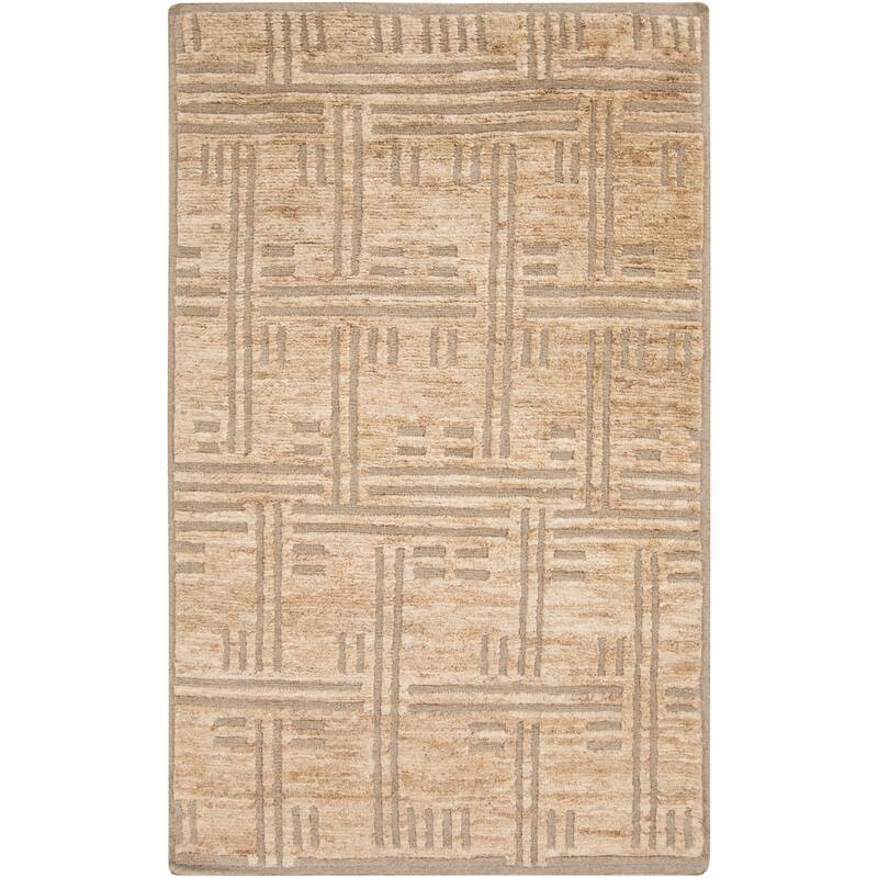 Hand-Knotted Maurice Geometric Pattern Jute Area Rug